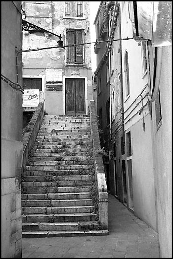Steps in a hidden alley, Venice