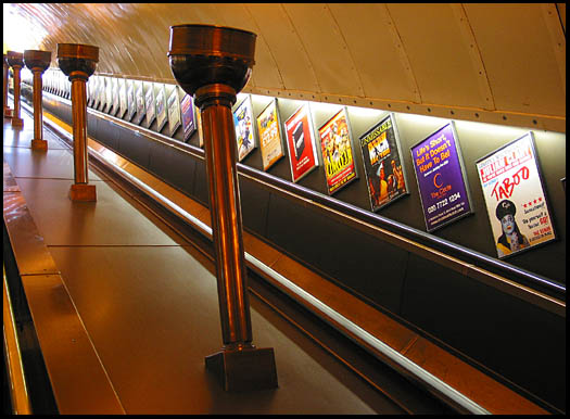Tube station escalator