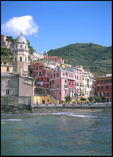 The colorful harbor of Vernazza,
                Italy in the Cinque Terre