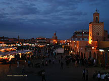 The Djemma El Fna, the famous trade and entertainment square in Marrakech